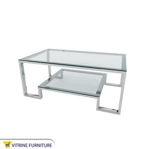 Elegant table in shiny silver