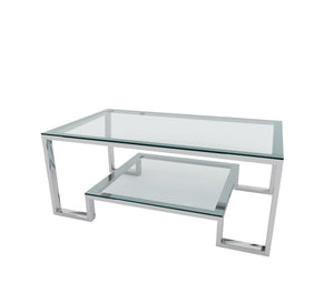 Elegant table in shiny silver