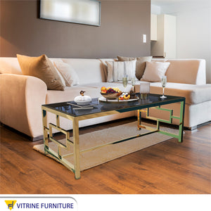 Black rectangular coffee table