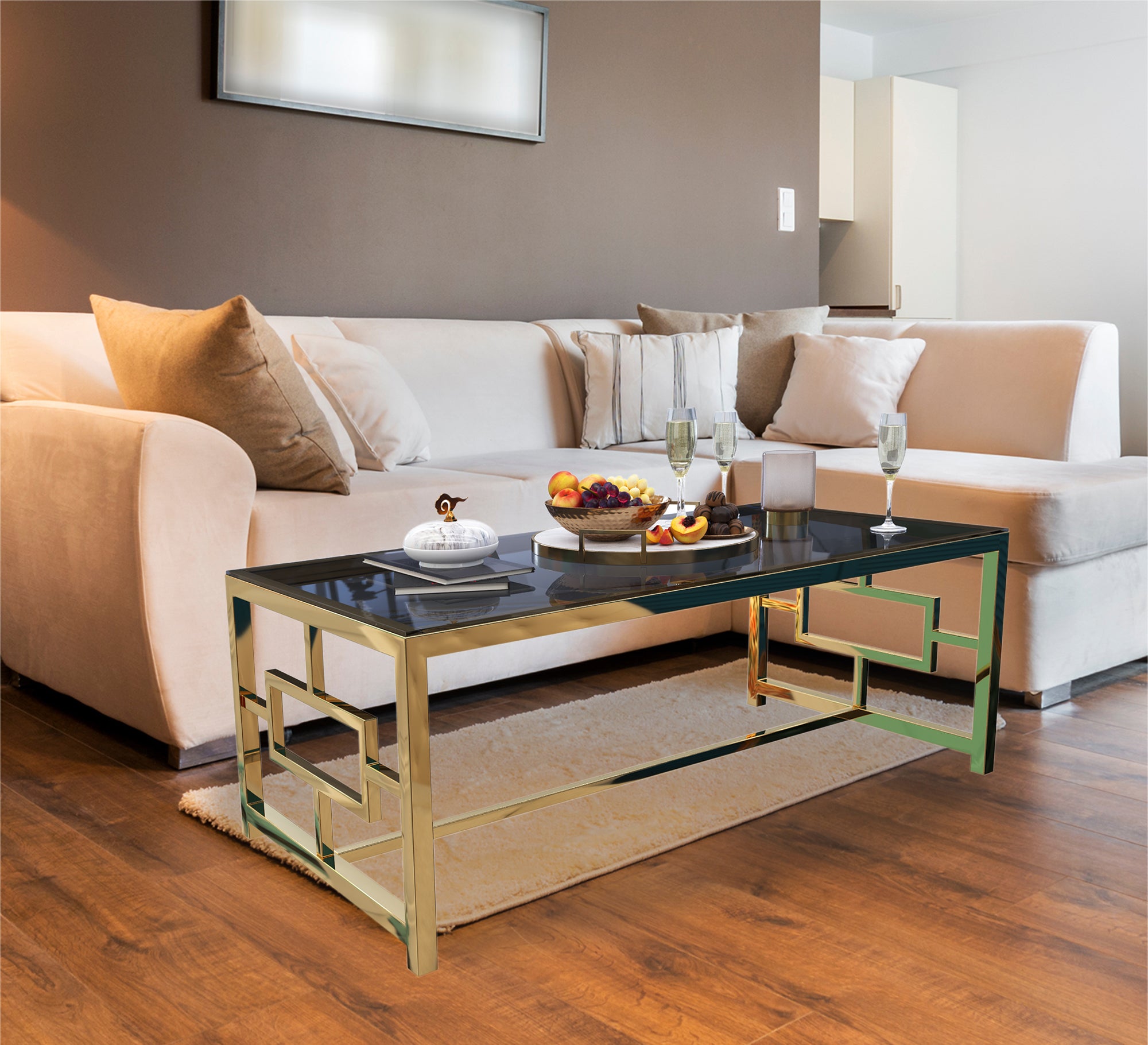 Black rectangular coffee table