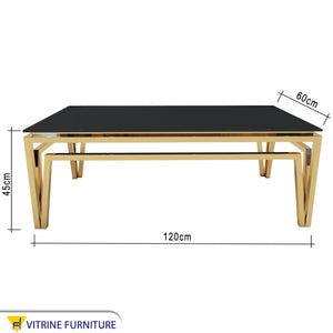 Rectangular table with a decorative steel frame