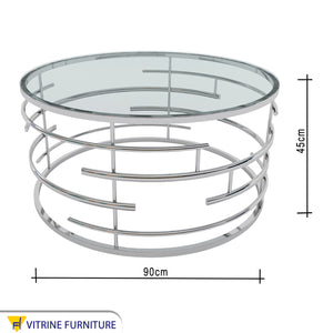 Circular table with transparent glass