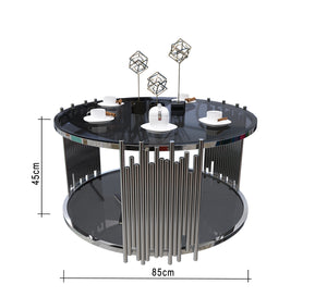 Round table with two living surfaces