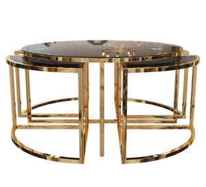 A circular table with four small tables