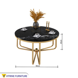 Circular table with Spanish marble top