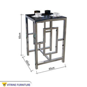 Side table with decorated steel chassis