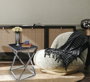 Side table with steel frame