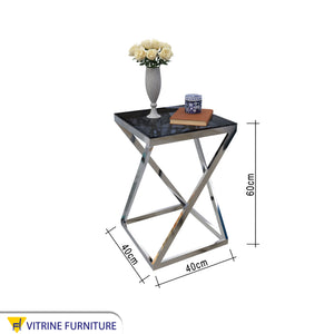 Side table with steel frame