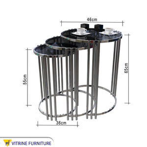 مجموعة طاولات دائرية ثلاث قطع