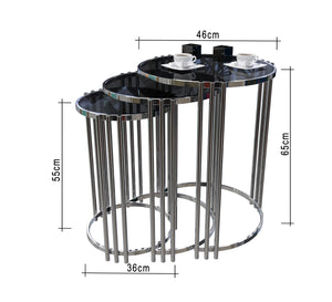 مجموعة طاولات دائرية ثلاث قطع