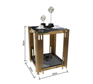 طاولة جانبية مربعة الشكل