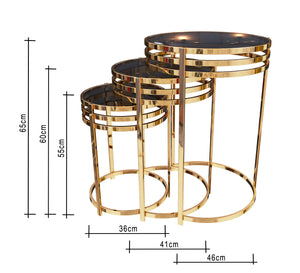 Three tables with steel chassis