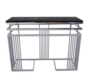 Silver stainless steel console