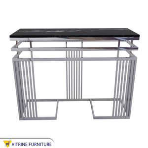 Silver stainless steel console