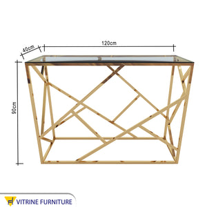 Stainless steel console decorated with interlocking sticks