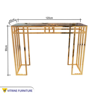 كونسول  مزخرف باعواد متتالية ذهبي