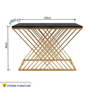 Console with black marble top