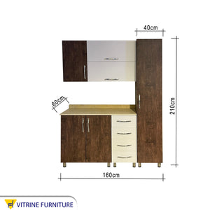 Upper and lower kitchen unit