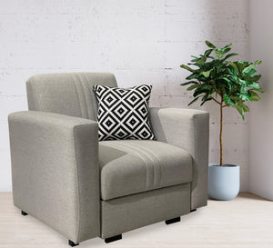 Gray Chair, Armrests, Unique Design