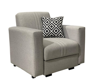 Gray Chair, Armrests, Unique Design