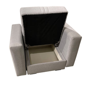 Gray Chair, Armrests, Unique Design