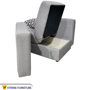 Gray Chair, Armrests, Unique Design