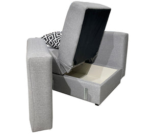 Gray Chair, Armrests, Unique Design