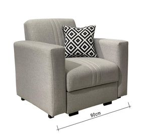 Gray Chair, Armrests, Unique Design