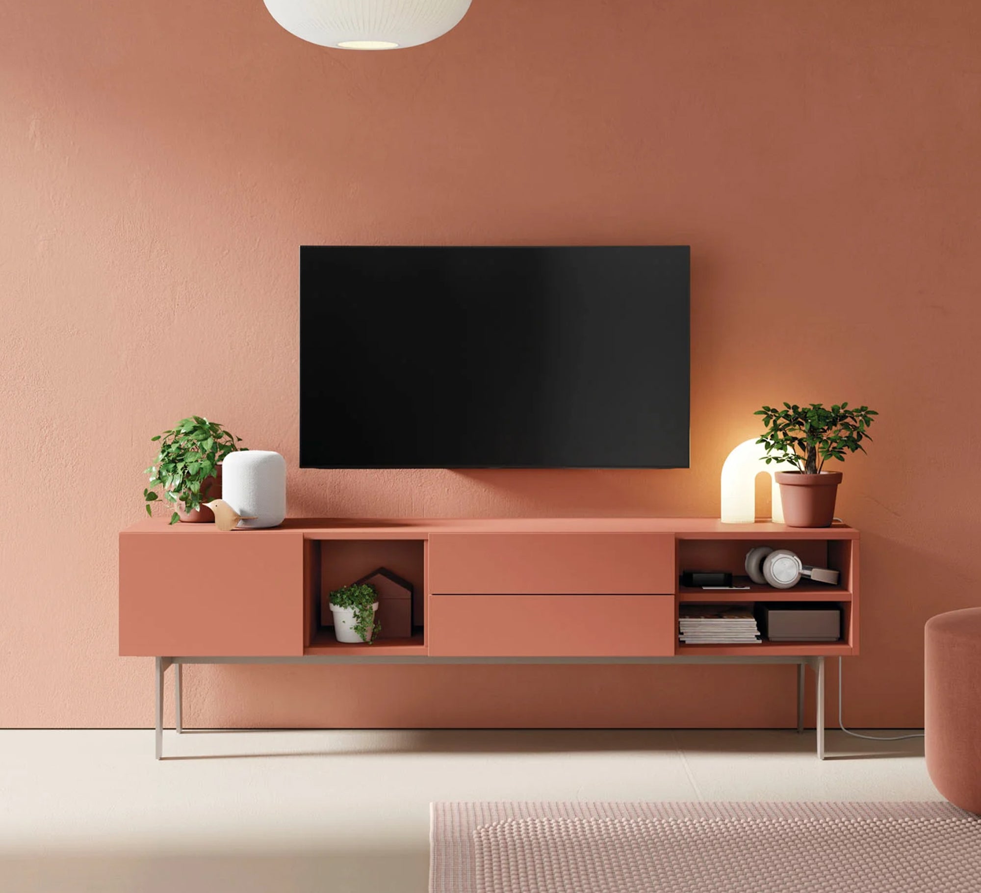 Modern light brown TV unit