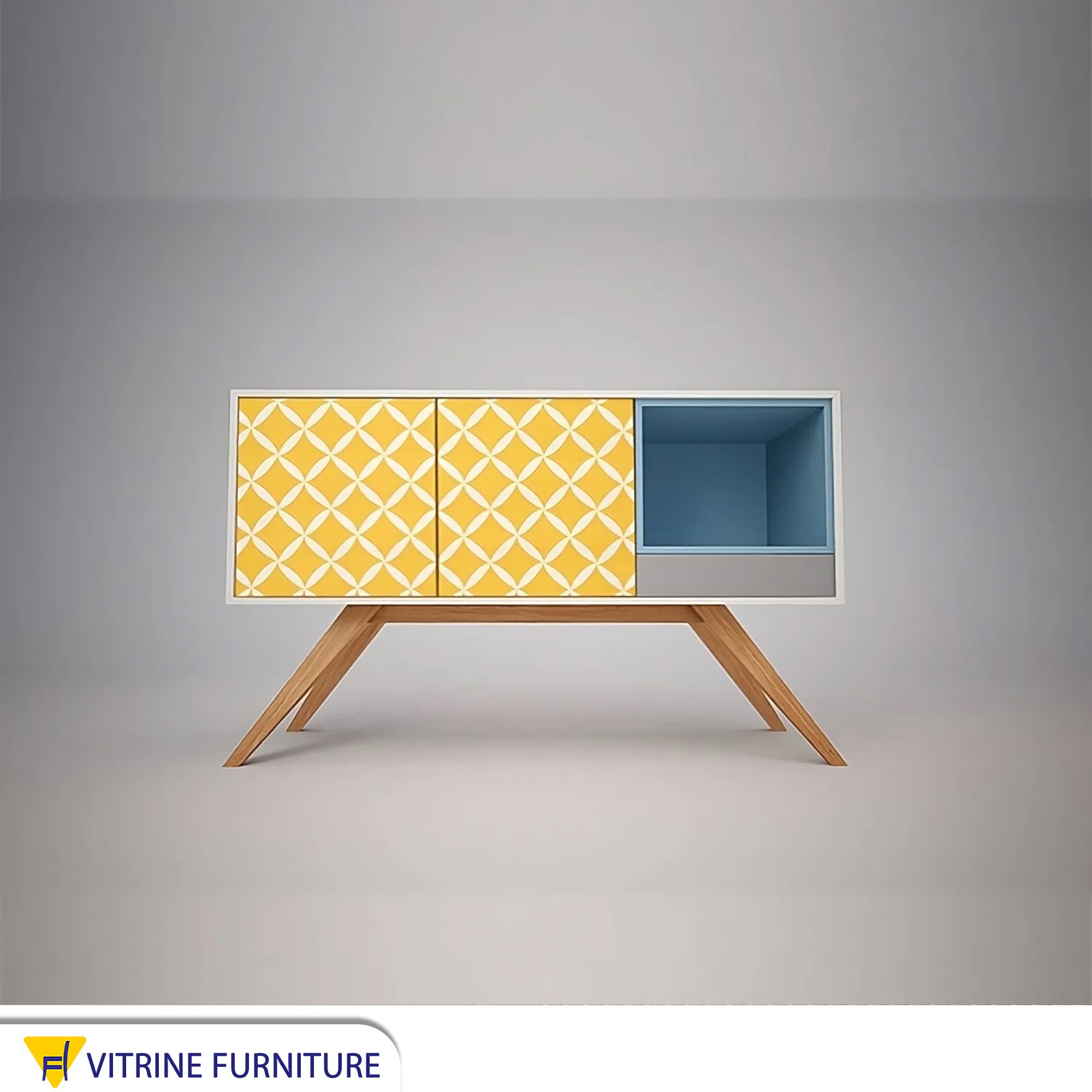 Simple 60s Style with geometric shapes Console
