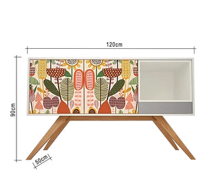 Biophilic roses in 60s Style Console