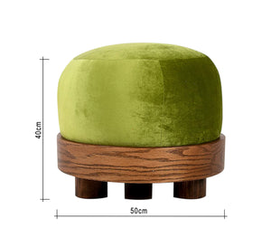 Pouf with wooden base