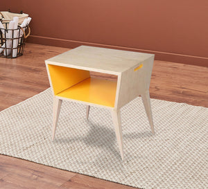 Table and nightstand in wooden beige