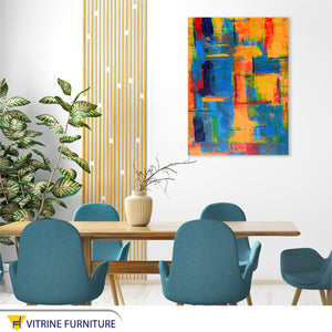 An artistic painting in bright colors