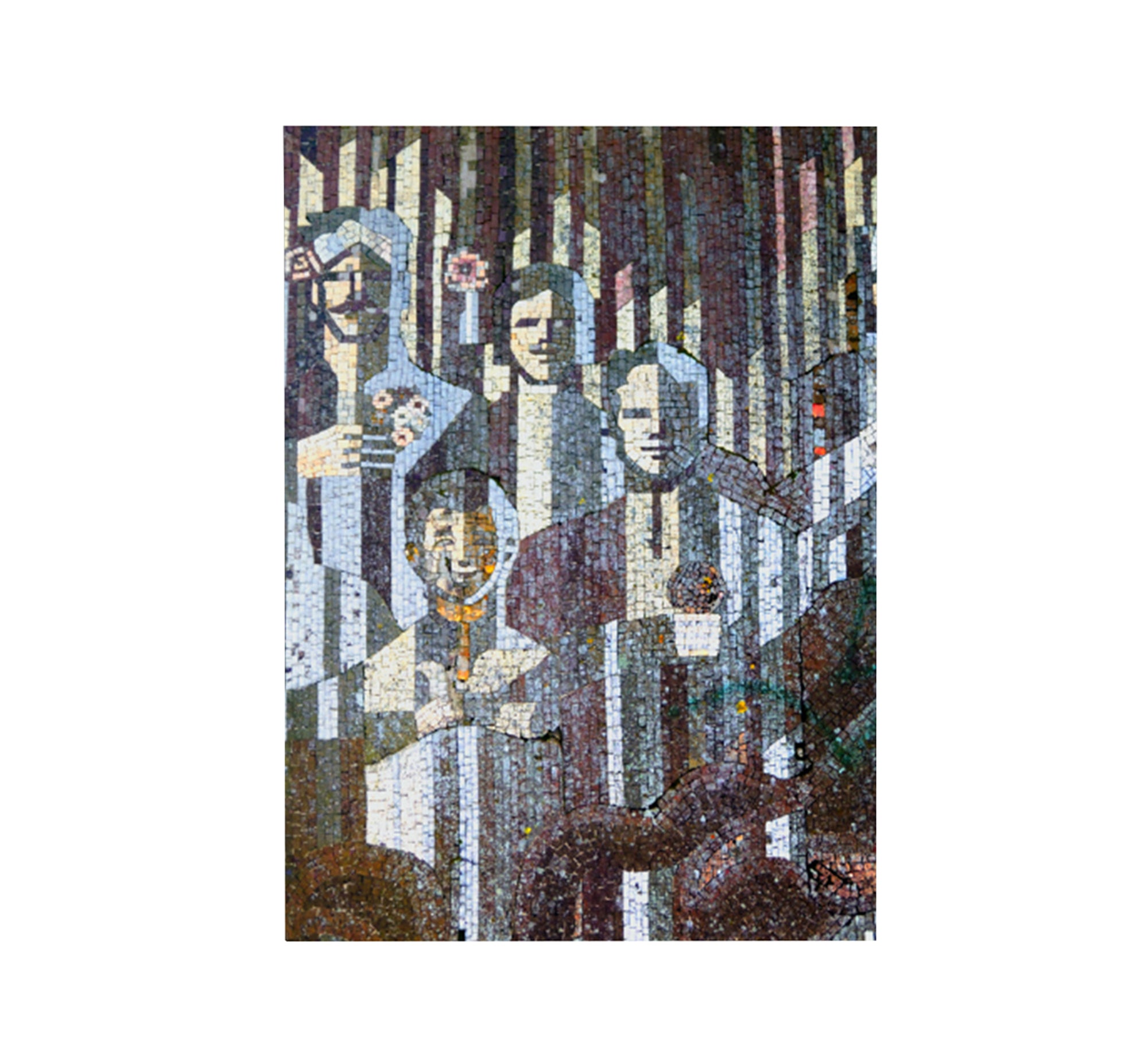 Abstract painting of a group of people