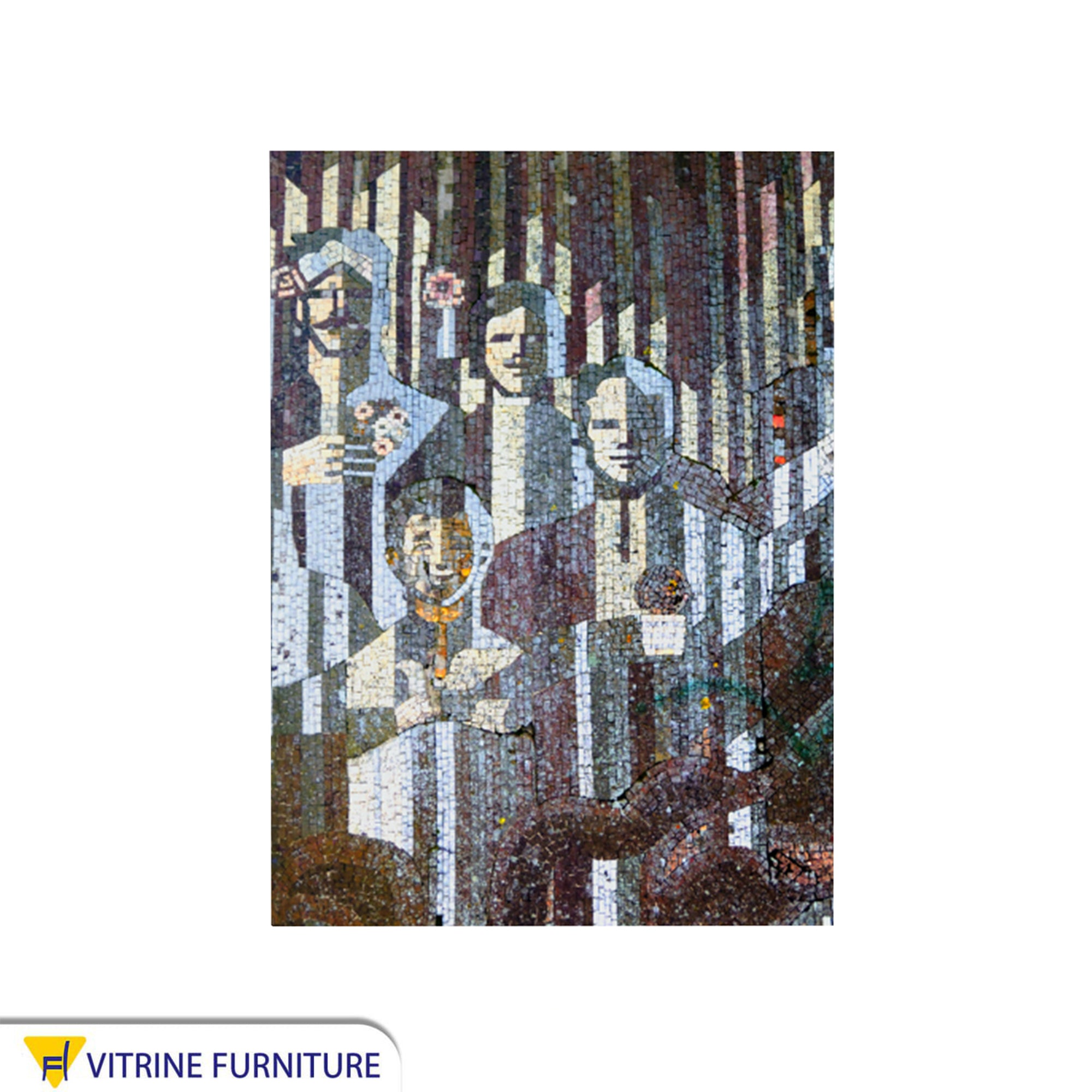 Abstract painting of a group of people