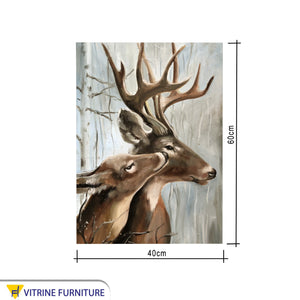 An artistic painting of a pair of elk