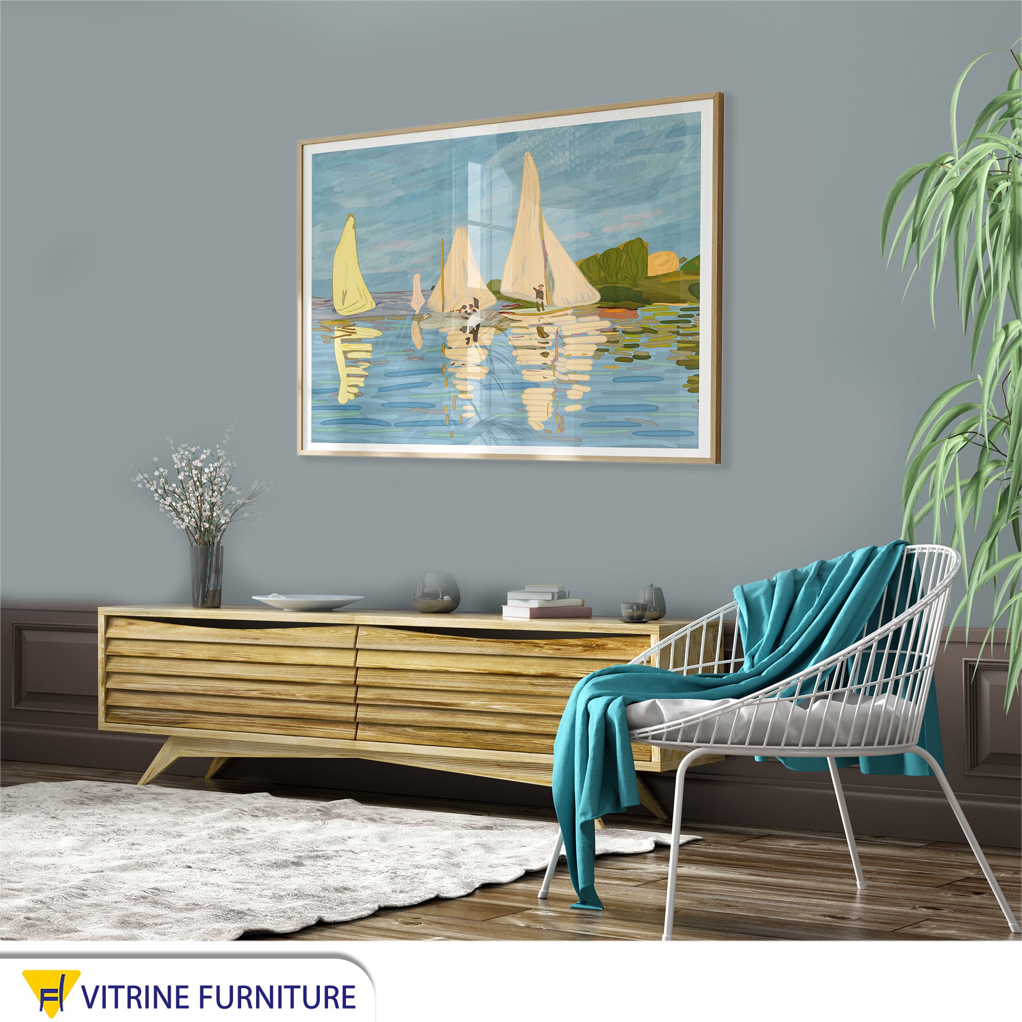 Tableau for a group of sailboats