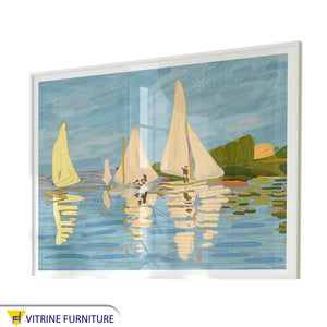 Abstract painting of the Nile and sailboats