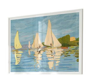 Abstract painting of the Nile and sailboats