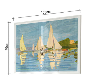 Abstract painting of the Nile and sailboats