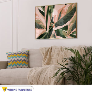 Painting of abstract leaves