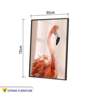 Frame of a flamingo with a black frame