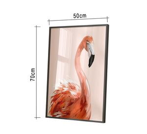 Frame of a flamingo with a black frame