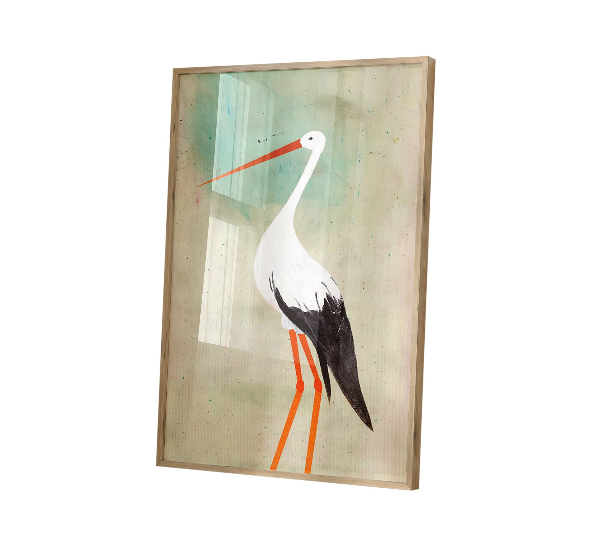 Beautiful bird tableau with a golden frame