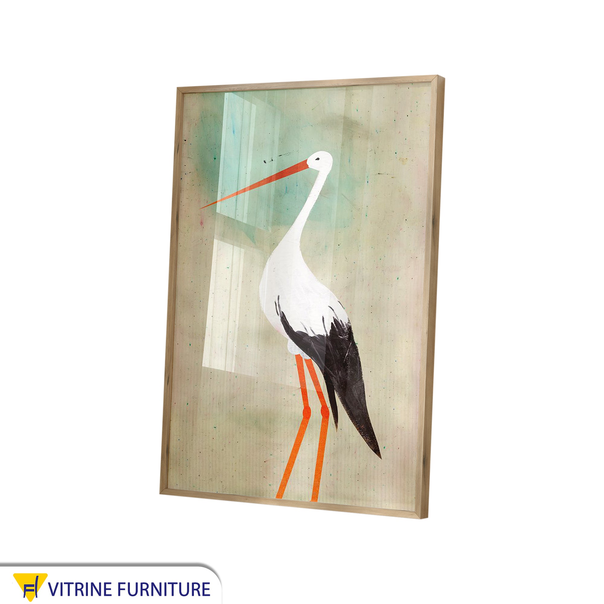 Beautiful bird tableau with a golden frame