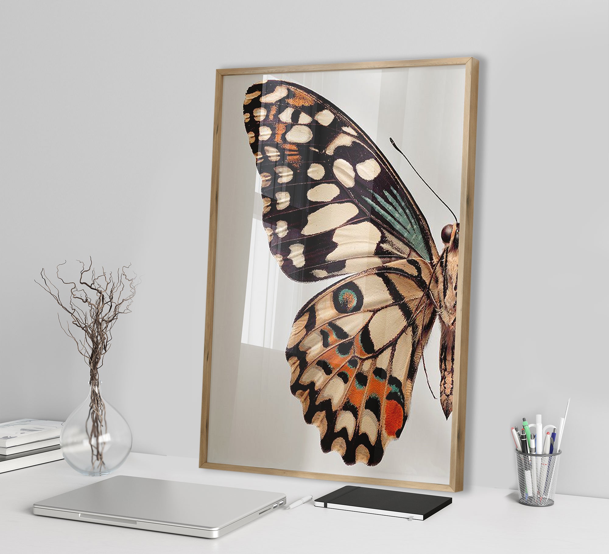 Golden-Framed Butterfly Tableau - Elegant Art