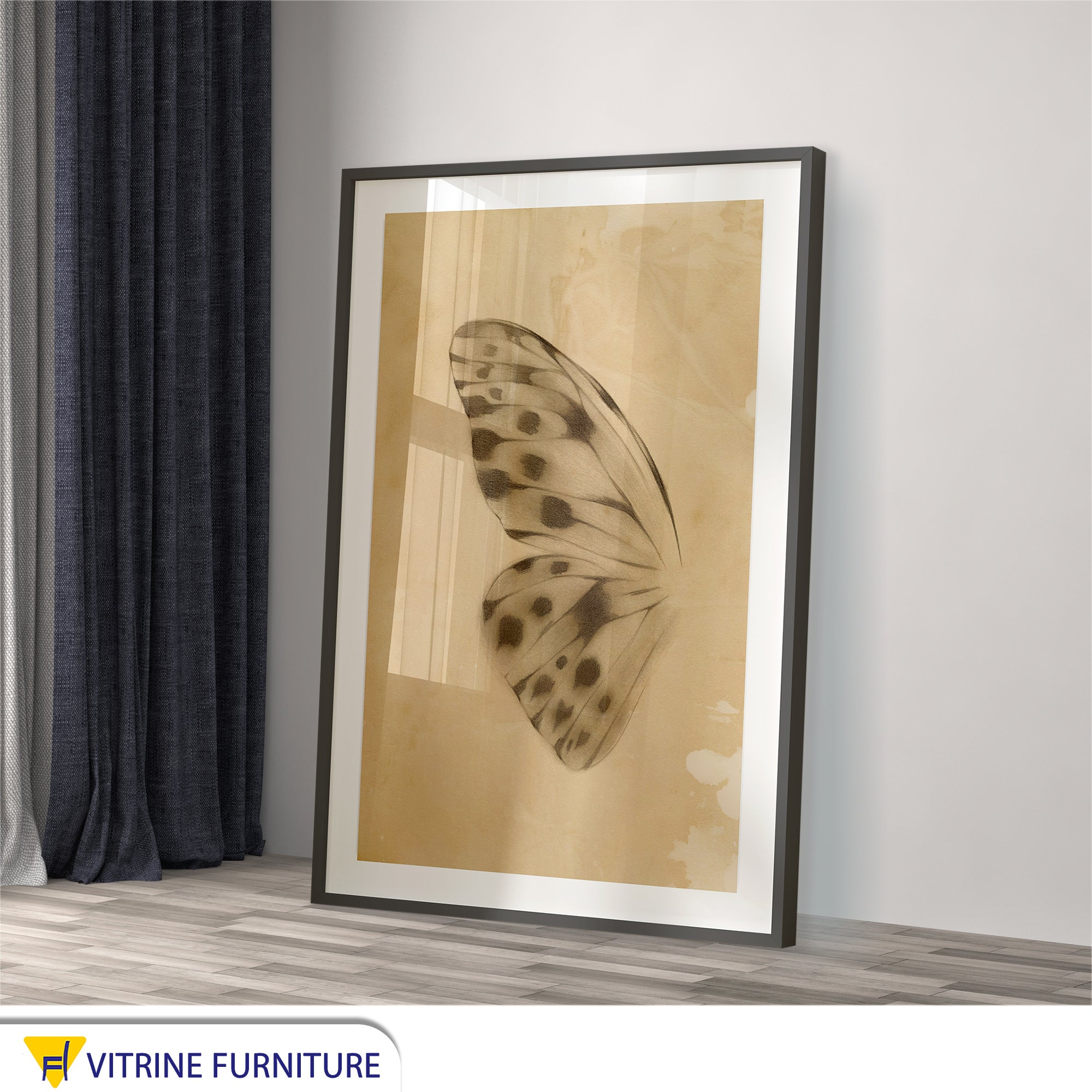 Frame of a butterfly wing with a black frame