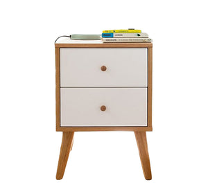 Wooden dresser with two white drawers