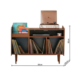 Brown open shelving unit